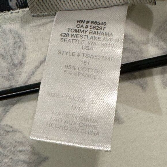 Tommy Bahama Floral T-Shirt Dress Women’s  M White Black Hibiscus Cotton Stretch - Picture 5 of 5